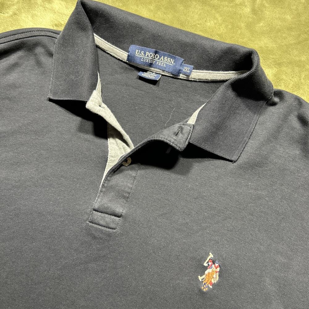 Men’s U.S. Polo Assn Luxury Feel 2XL BlackShort Sleeve Collared Polo
